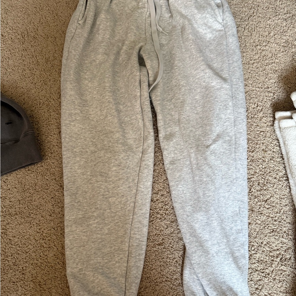 Fabletics Gray Sweatpants Relaxed Fit Cotton-Blend